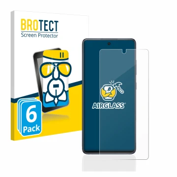 Parte frontale di una confezione del prodotto con il logo del marchio BROTECT. Accanto è raffigurato il dispositivo Samsung Ga