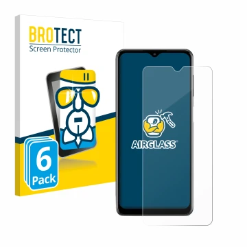 Parte frontale di una confezione del prodotto con il logo del marchio BROTECT. Accanto è raffigurato il dispositivo Samsung Ga