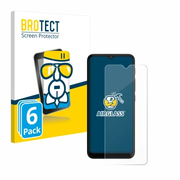 Parte frontale di una confezione del prodotto con il logo del marchio BROTECT. Accanto è raffigurato il dispositivo Motorola M