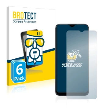Parte frontale di una confezione del prodotto con il logo del marchio BROTECT. Accanto è raffigurato il dispositivo realme C11