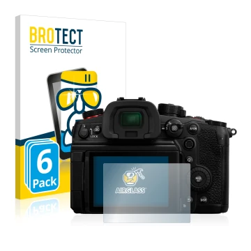 Parte frontale di una confezione del prodotto con il logo del marchio BROTECT. Accanto è raffigurato il dispositivo Panasonic 