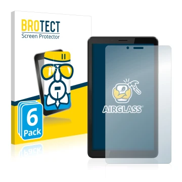 Parte frontale di una confezione del prodotto con il logo del marchio BROTECT. Accanto è raffigurato il dispositivo Lenovo Tab
