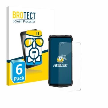 Parte frontale di una confezione del prodotto con il logo del marchio BROTECT. Accanto è raffigurato il dispositivo Ulefone Po