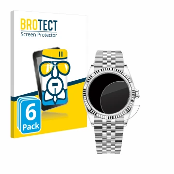 Parte frontale di una confezione del prodotto con il logo del marchio BROTECT. Accanto è raffigurato il dispositivo Rolex Date