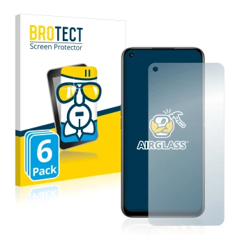 Parte frontale di una confezione del prodotto con il logo del marchio BROTECT. Accanto è raffigurato il dispositivo realme 8i 