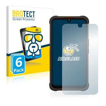 Parte frontale di una confezione del prodotto con il logo del marchio BROTECT. Accanto è raffigurato il dispositivo AGM Glory 
