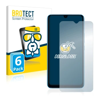 Parte frontale di una confezione del prodotto con il logo del marchio BROTECT. Accanto è raffigurato il dispositivo Infinix Sm