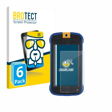 Parte frontale di una confezione del prodotto con il logo del marchio BROTECT. Accanto è raffigurato il dispositivo Vtech Kidi