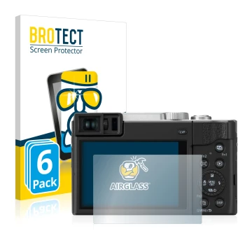 Parte frontale di una confezione del prodotto con il logo del marchio BROTECT. Accanto è raffigurato il dispositivo Panasonic 