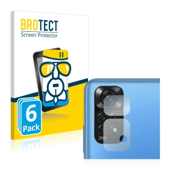 Parte frontale di una confezione del prodotto con il logo del marchio BROTECT. Accanto è raffigurato il dispositivo Xiaomi Red