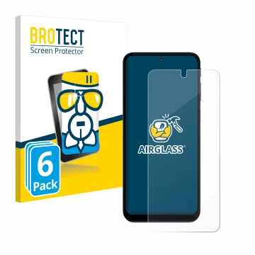 Parte frontale di una confezione del prodotto con il logo del marchio BROTECT. Accanto è raffigurato il dispositivo Motorola M