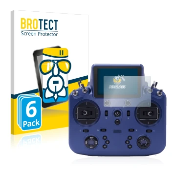 Parte frontale di una confezione del prodotto con il logo del marchio BROTECT. Accanto è raffigurato il dispositivo FrSky Tand