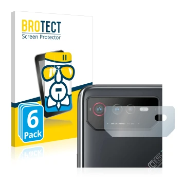 Parte frontale di una confezione del prodotto con il logo del marchio BROTECT. Accanto è raffigurato il dispositivo ASUS ROG P