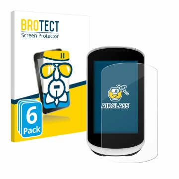 Parte frontale di una confezione del prodotto con il logo del marchio BROTECT. Accanto è raffigurato il dispositivo Garmin Edg