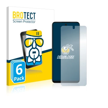 Parte frontale di una confezione del prodotto con il logo del marchio BROTECT. Accanto è raffigurato il dispositivo Motorola M