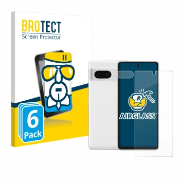 Parte frontale di una confezione del prodotto con il logo del marchio BROTECT. Accanto è raffigurato il dispositivo Google Pix