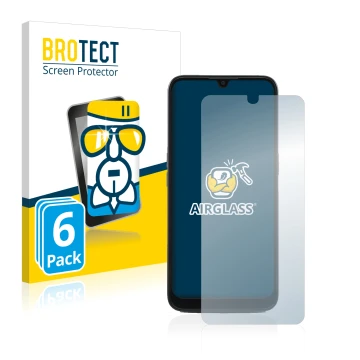 Parte frontale di una confezione del prodotto con il logo del marchio BROTECT. Accanto è raffigurato il dispositivo Doro 8100 