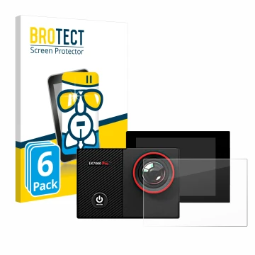 Parte frontale di una confezione del prodotto con il logo del marchio BROTECT. Accanto è raffigurato il dispositivo Akaso EK70