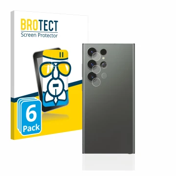 Parte frontale di una confezione del prodotto con il logo del marchio BROTECT. Accanto è raffigurato il dispositivo Samsung Ga