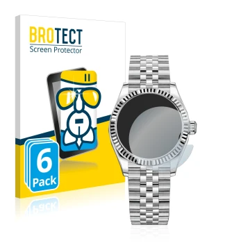Parte frontale di una confezione del prodotto con il logo del marchio BROTECT. Accanto è raffigurato il dispositivo Rolex Date