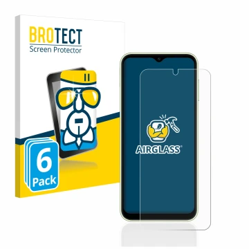 Parte frontale di una confezione del prodotto con il logo del marchio BROTECT. Accanto è raffigurato il dispositivo Samsung Ga