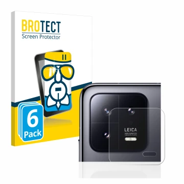 Parte frontale di una confezione del prodotto con il logo del marchio BROTECT. Accanto è raffigurato il dispositivo Xiaomi 13 