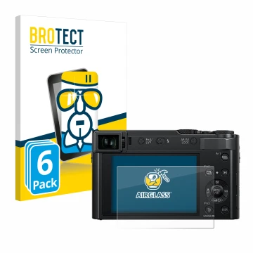 Parte frontale di una confezione del prodotto con il logo del marchio BROTECT. Accanto è raffigurato il dispositivo Panasonic 