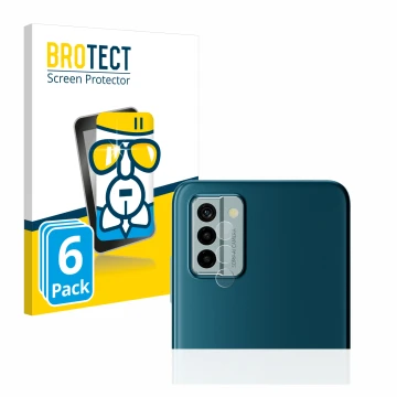 Parte frontale di una confezione del prodotto con il logo del marchio BROTECT. Accanto è raffigurato il dispositivo Nokia G22 