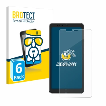 Parte frontale di una confezione del prodotto con il logo del marchio BROTECT. Accanto è raffigurato il dispositivo Hisense A9