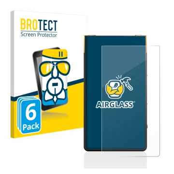 Parte frontale di una confezione del prodotto con il logo del marchio BROTECT. Accanto è raffigurato il dispositivo Sony Walkm