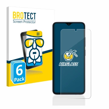 Parte frontale di una confezione del prodotto con il logo del marchio BROTECT. Accanto è raffigurato il dispositivo Xiaomi Red