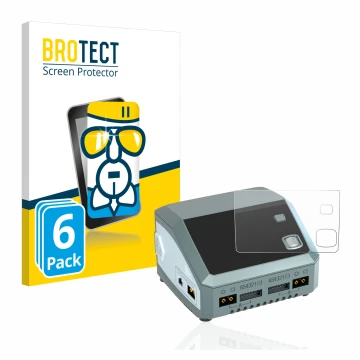 Parte frontale di una confezione del prodotto con il logo del marchio BROTECT. Accanto è raffigurato il dispositivo SkyRc D200