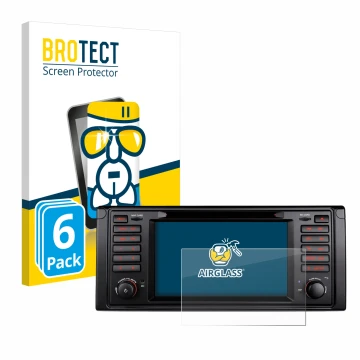 Parte frontale di una confezione del prodotto con il logo del marchio BROTECT. Accanto è raffigurato il dispositivo Xtrons IQ7