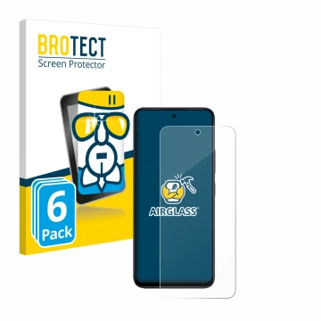 Parte frontale di una confezione del prodotto con il logo del marchio BROTECT. Accanto è raffigurato il dispositivo Xiaomi Red