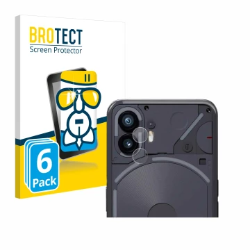 Parte frontale di una confezione del prodotto con il logo del marchio BROTECT. Accanto è raffigurato il dispositivo Nothing Ph