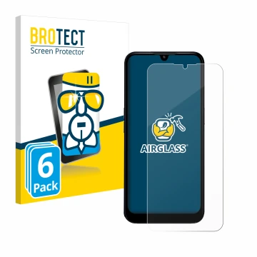 Parte frontale di una confezione del prodotto con il logo del marchio BROTECT. Accanto è raffigurato il dispositivo Doro 8200 
