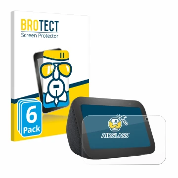 Parte frontale di una confezione del prodotto con il logo del marchio BROTECT. Accanto è raffigurato il dispositivo Amazon Ech