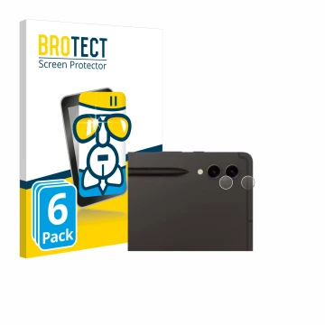 Parte frontale di una confezione del prodotto con il logo del marchio BROTECT. Accanto è raffigurato il dispositivo Samsung Ga