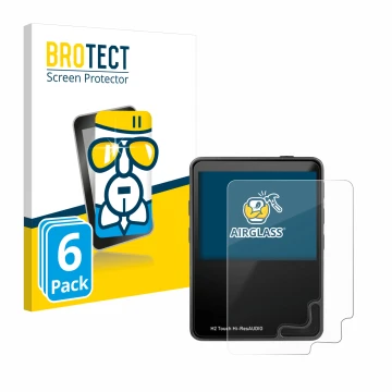 Parte frontale di una confezione del prodotto con il logo del marchio BROTECT. Accanto è raffigurato il dispositivo HifiWalker