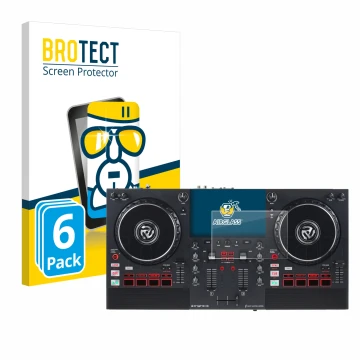 Parte frontale di una confezione del prodotto con il logo del marchio BROTECT. Accanto è raffigurato il dispositivo Numark Mix