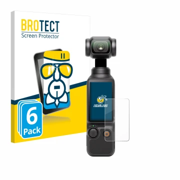 Parte frontale di una confezione del prodotto con il logo del marchio BROTECT. Accanto è raffigurato il dispositivo DJI Osmo P