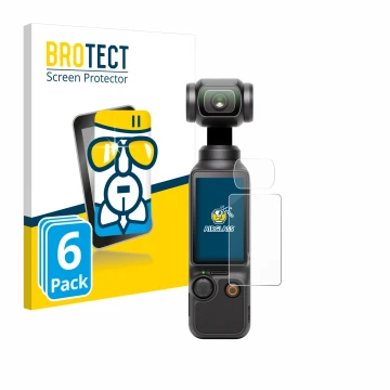 Parte frontale di una confezione del prodotto con il logo del marchio BROTECT. Accanto è raffigurato il dispositivo DJI Osmo P