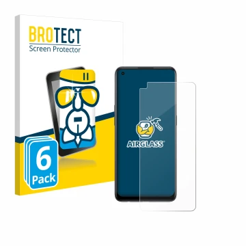 Parte frontale di una confezione del prodotto con il logo del marchio BROTECT. Accanto è raffigurato il dispositivo Oppo Reno 