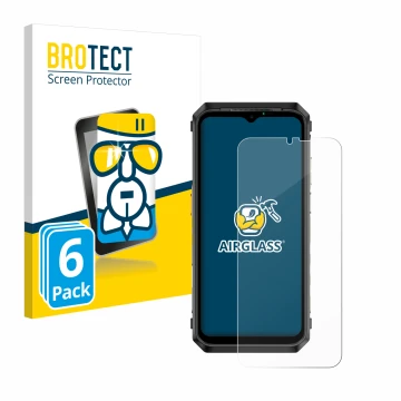 Parte frontale di una confezione del prodotto con il logo del marchio BROTECT. Accanto è raffigurato il dispositivo Ulefone Po