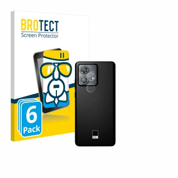 Parte frontale di una confezione del prodotto con il logo del marchio BROTECT. Accanto è raffigurato il dispositivo Motorola E