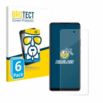 Parte frontale di una confezione del prodotto con il logo del marchio BROTECT. Accanto è raffigurato il dispositivo Infinix Ho