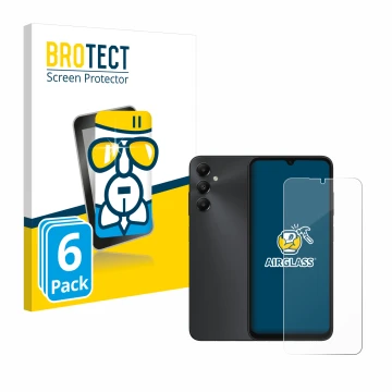 Parte frontale di una confezione del prodotto con il logo del marchio BROTECT. Accanto è raffigurato il dispositivo Samsung Ga