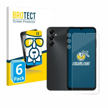 Parte frontale di una confezione del prodotto con il logo del marchio BROTECT. Accanto è raffigurato il dispositivo Samsung Ga