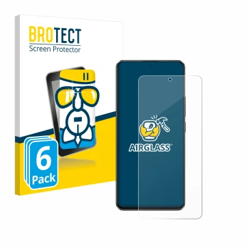 Parte frontale di una confezione del prodotto con il logo del marchio BROTECT. Accanto è raffigurato il dispositivo Xiaomi Poc