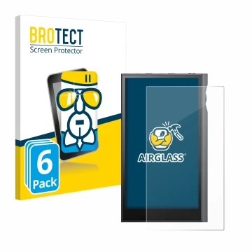 Parte frontale di una confezione del prodotto con il logo del marchio BROTECT. Accanto è raffigurato il dispositivo Astell&Ker